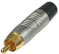A single RCA plug with a gold-plated tip and black handle.