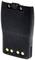 'Black battery pack, specifically designed for portable devices, with golden contact points at the bottom edge.'