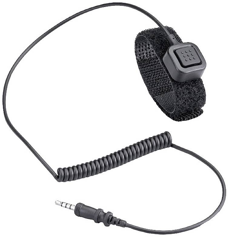 Antistatic wristband with coiled cable and jack plug to prevent electrical discharge during electronic work.