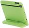 Green tablet cover with textured surface and stand, rear view.