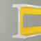 Metal I-beam with a yellow internal coating that could indicate a structural or construction-related purpose.