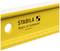 A yellow ruler with the inscription 'STABILA Made in Germany' is pictured. It has a scale and a hole opening.