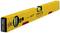 A yellow spirit level by Stabila, 'Made in Germany', with two vials and a length of 70 cm.