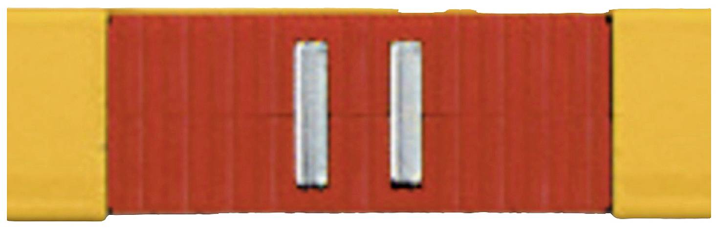 A red spirit level vial with a yellow border shows a centrally positioned air bubble, indicating alignment.
