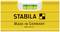 A yellow spirit level by Stabila with the inscription 'Made in Germany'.