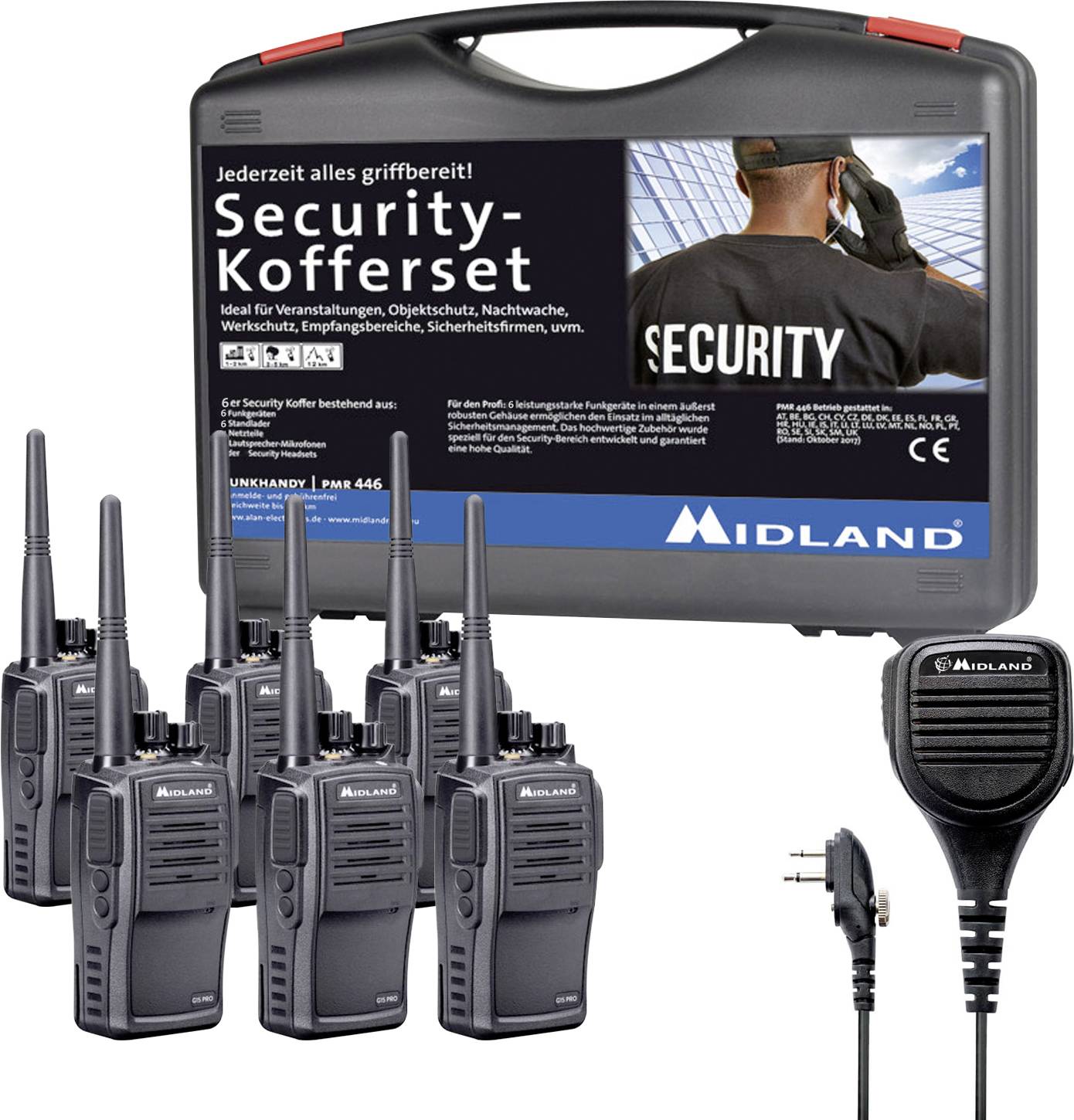 Midland G15 Pro NC PMR 6er Security inkl. MA 25-M C1127.S5 PMR handheld transceiver 6-piece set