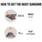 'How to Get the Most Sunlight': Top: Solar panel at an angle of 40-45°, 8-11am, 2-5pm. Bottom: Flat on the ground, 11am-2pm.