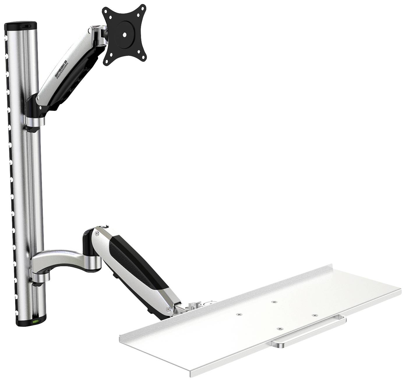 SpeaKa Professional SP-MM-730 1x Monitor wall mount 43,2 cm (17") - 68,6 cm (27") Black/silver Height-adjustable, Swivel