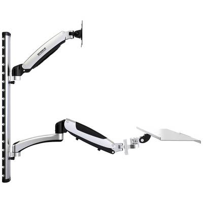 SpeaKa Professional SP-MM-730 Monitor wall mount 1 Display(s) 43,2 cm (17") - 68,6 cm (27") Black/silver Height-adjustab-1