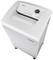 A white paper shredder with control buttons on the top surface. Suitable for use in the office to securely destroy documents.