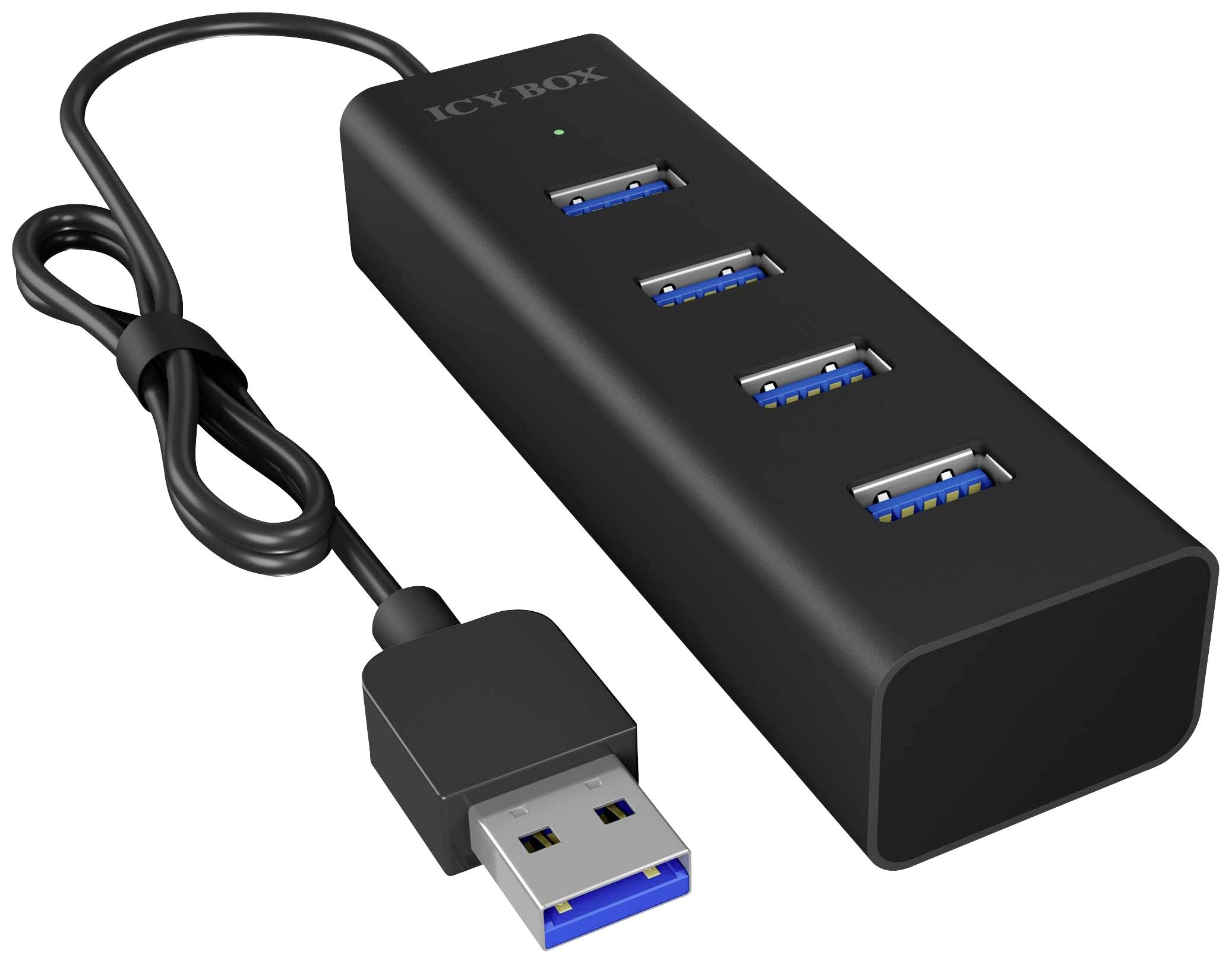 ICY BOX IB HUB1409 U3 USB 3 0 Hub Black Conrad Com