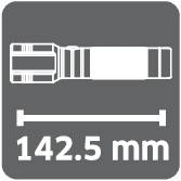 'Description of a cylinder with the specified length of 142.5 mm.'