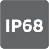 'IP68' indicates that the device is dust-tight and protected against prolonged immersion in water.