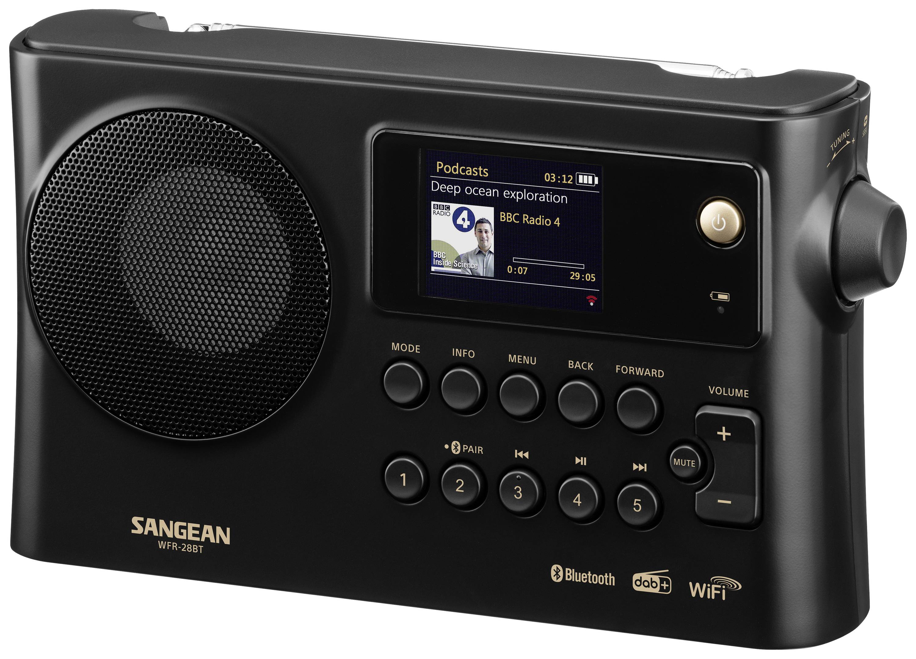 Sangean WFR-28BT Internet desk radio DAB+, FM Wi-Fi, Bluetooth, AUX ...