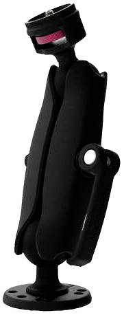 A black mounting arm with a mounting plate at the base, suitable for cameras or technical equipment.