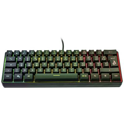 Surefire Gaming KingPin X1 Corded, USB Gaming keyboard French, AZERTY Black Backlit, Multimedia buttons 