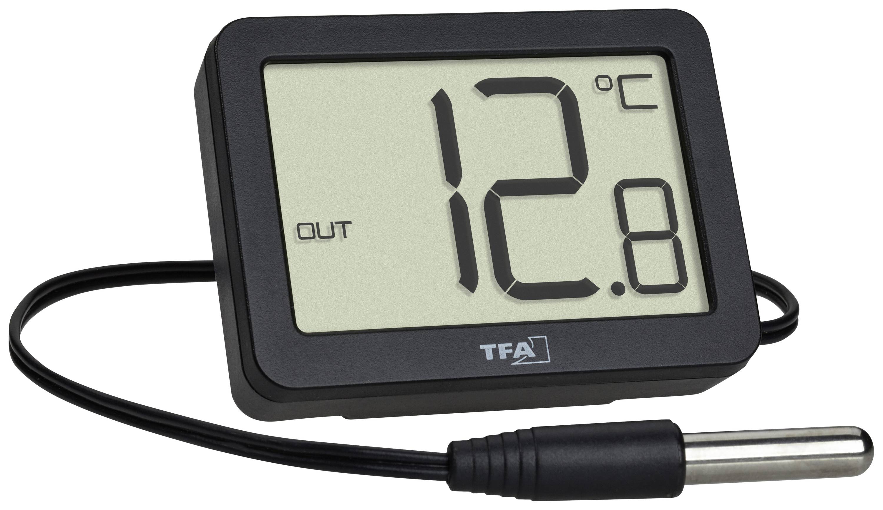TFA Dostmann Digitales Innen-Außen-Thermometer Thermometer Black 30.1066.01