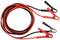 Red and black jump leads with insulated clamps, used for jump-starting car batteries.