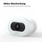 'White security camera with 110 dB siren and 600 lumen LED floodlight. Text: Active deterrence.'