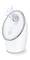 Steam inhaler with steam jet by Beurer, white, oval design with central button and steaming opening.