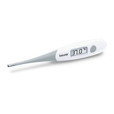 Digital thermometer shows 37.0°C. A grey button is located on the right side of the display.