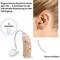 'Behind-the-ear hearing aid with ergonomic fit and three attachments for individual adaptation to the ear canal.'