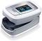 Pulse oximeter shows oxygen saturation of 98% and pulse rate of 65. Predominantly grey with white border.