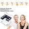 Man and woman smiling, next to two digital scales. Text says: 'Step by step to your ideal weight – Always keep track of measurements'