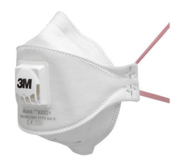 3M Aura™ 9332+ 9332+ Valved dust mask FFP3 D 10 pc(s) EN 149:2001, EN 149:2009 DIN 149:2001, DIN 149:2009