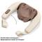 Neck massage device in beige with controls on the side. Comfortable and convenient, with controls integrated directly into the product.