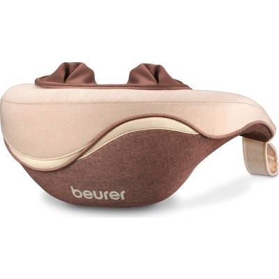 Massage device in brown and beige tones with ergonomic design and 'beurer' logo on the side.