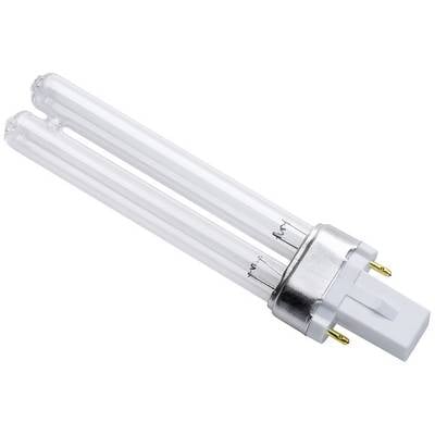 A UV-C replacement lamp with two tubes and a white base, suitable for disinfection devices.