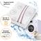 'Washable Hygiene Mattress Protector, washable at 30°C; Removable switch; Image shows washing machine and teddy bear.'