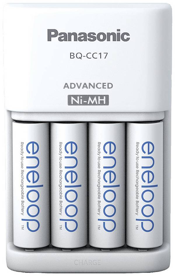 Panasonic Advanced BQ-CC17 + 4x eneloop AA Charger for cylindrical cells NiMH AAA , AA