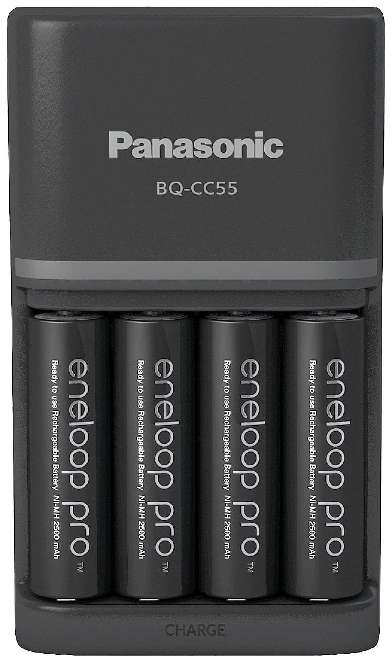 Panasonic Smart & Quick BQ-CC55 +4x eneloop Pro AA Battery pack charger  NiMH AAA , AA 