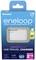 Panasonic eneloop Smart Plus USB Travel Charger in blue packaging. Notes on LED indicators and compatibility with AA/AAA batteries.