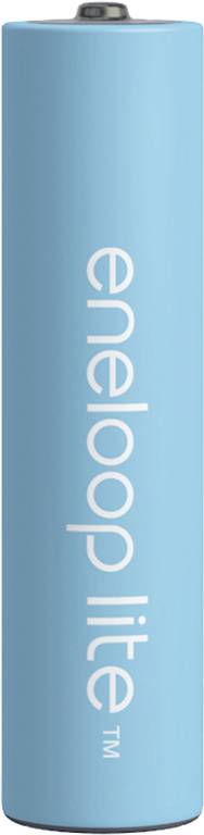 A blue cylindrical battery with the inscription 'eneloop lite'.