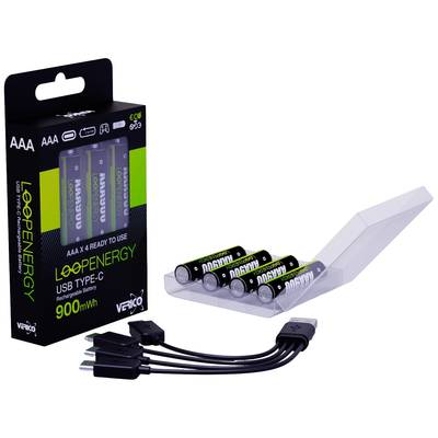 Verico Verico LoopEnergy AAA USB-C Micro-Akku 900mWh 2 St. Pile  rechargeable LR3 (AAA) Li-Ion 600 mAh 1.5 V 2 pc(s) - Conrad Electronic  France