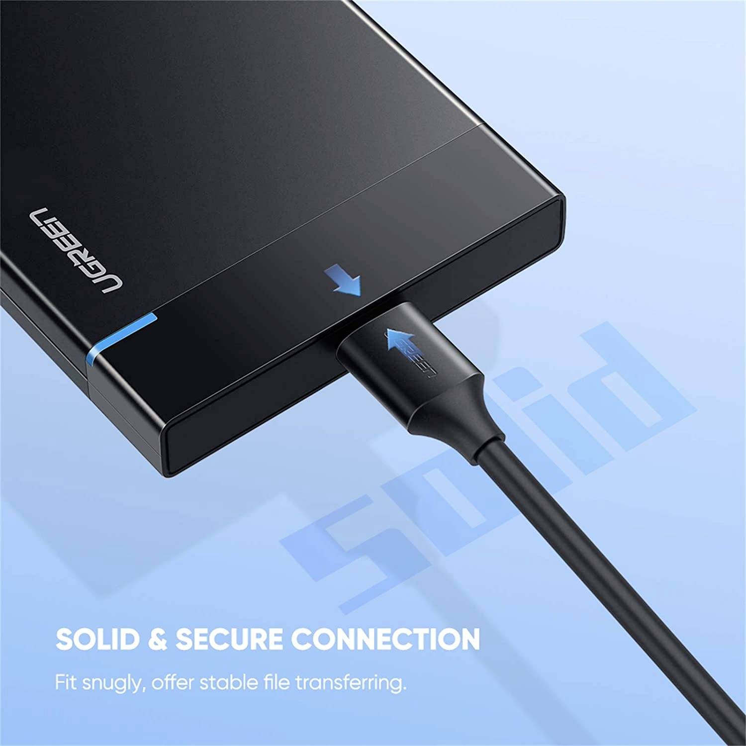 UGREEN USB cable USB-C® plug, USB Micro-B plug 1.00 m Black 20103-5