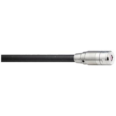 Silver-coloured cylindrical metal attachment with a black cable; possibly part of a technical device or tool.
