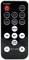 Black remote control with buttons for 'Standby', 'Alarm', 'Mute', 'Snooze', 'Sleep', 'Enter', 'Pair Scan', 'Volume' and playback control.