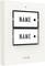 Two doorbell nameplates with the text 'NAME' and a bell symbol on a white background.
