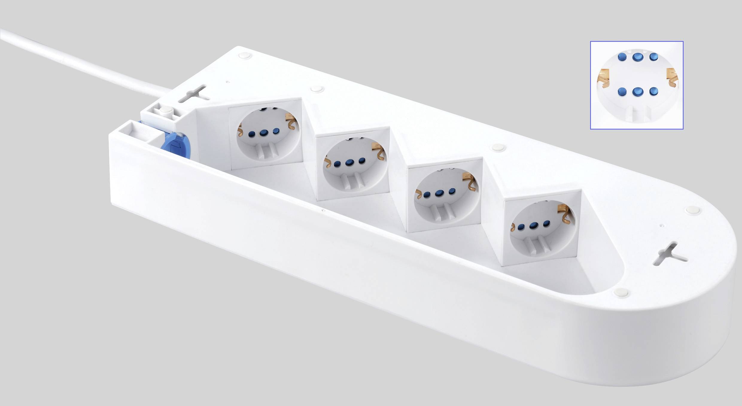 Sygonix SY-5228510 Power strip (+ switch) 4x White PG connector 1 pc(s)-11