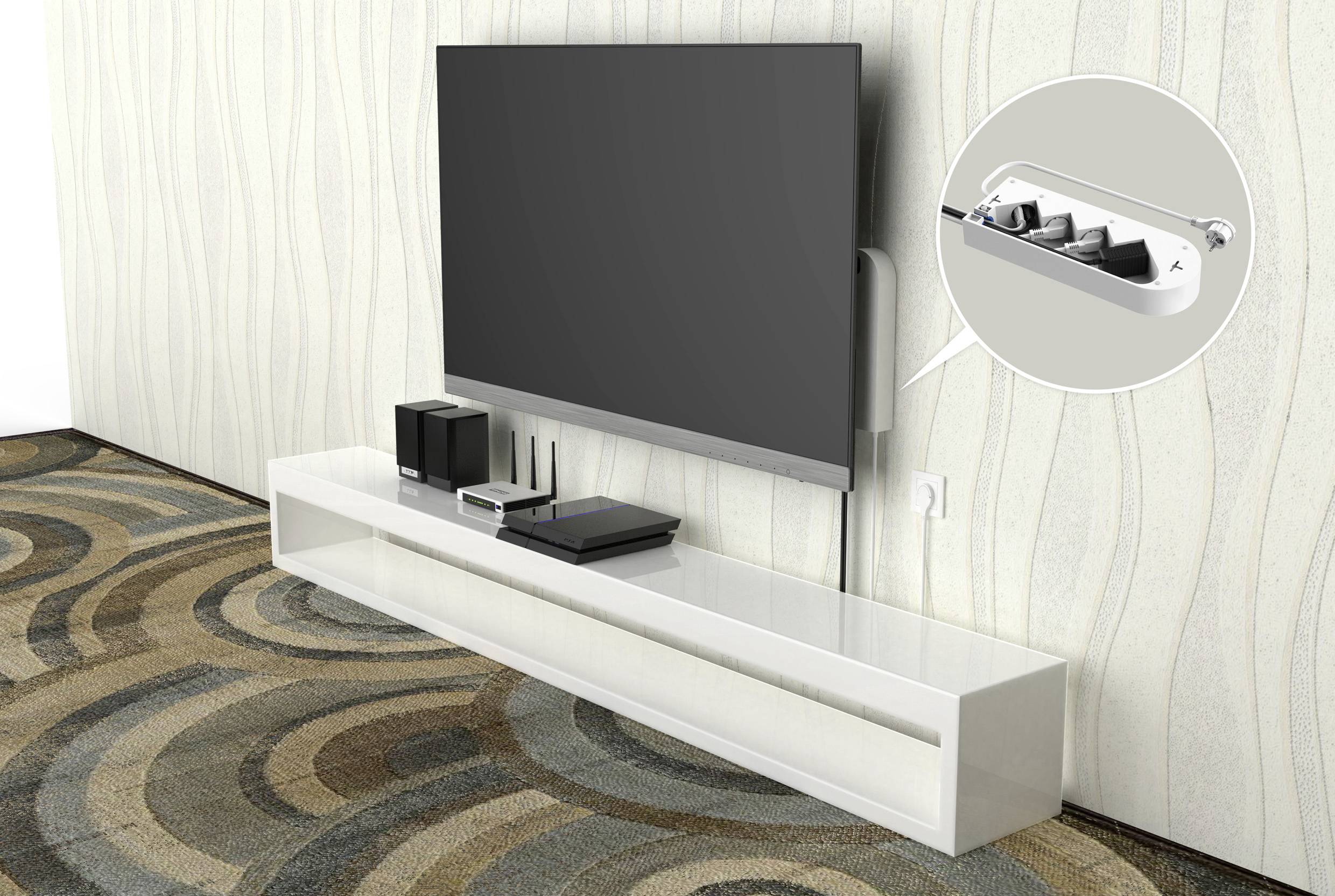 Sygonix SY-5228510 Power strip (+ switch) 4x White PG connector 1 pc(s)-7