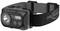 Black head torch with adjustable strap, multiple LED lights, suitable for outdoor activities or working in darkness.