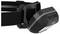 A black head torch with an adjustable strap and two switches, presented in a profile image.