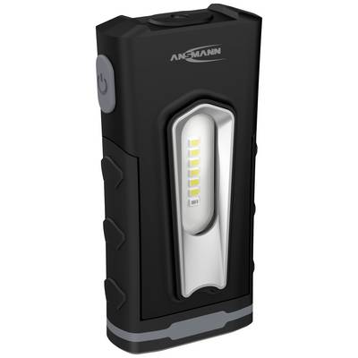 Black, portable LED work light with side power button and silver illumination area. Could be useful for DIY projects.