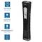 Black LED torch with splash-proof protection (IP54), Li-Ion battery, 46-hour battery life and 100 lm light output.
