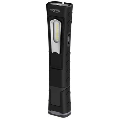 Black LED torch in vertical orientation, slim design with textured grip and side switch.