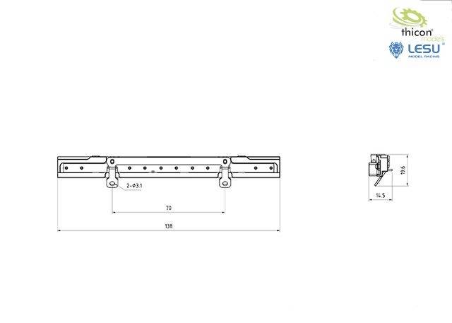 Technical drawing of a metal part with detailed dimensions, including: total length 138, width 16.5 and hole spacings of 70 and 7±0.1 mm.